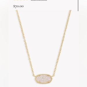 Kendra Scott Elisa Pendant gold necklace in iridescent drusy